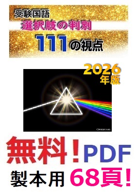 無料提供！,PDF,『受験国語 選択肢の判別 111の視点』,国語,現代文,選択問題 ,解き方,選び方,コツ,作り方,中学,高校,大学,受験